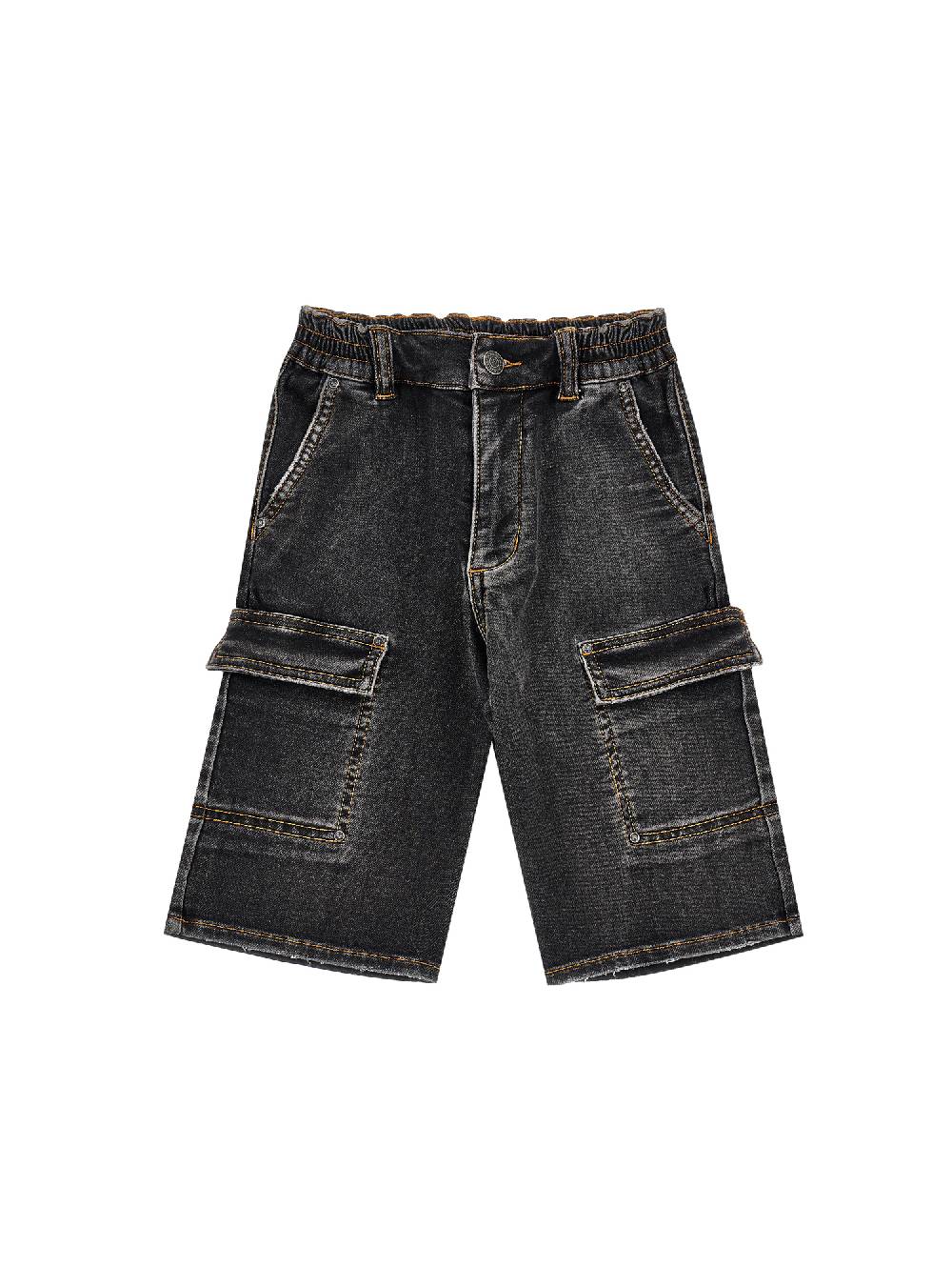 Monnalisa Bermuda cargo denim Mickey Mouse