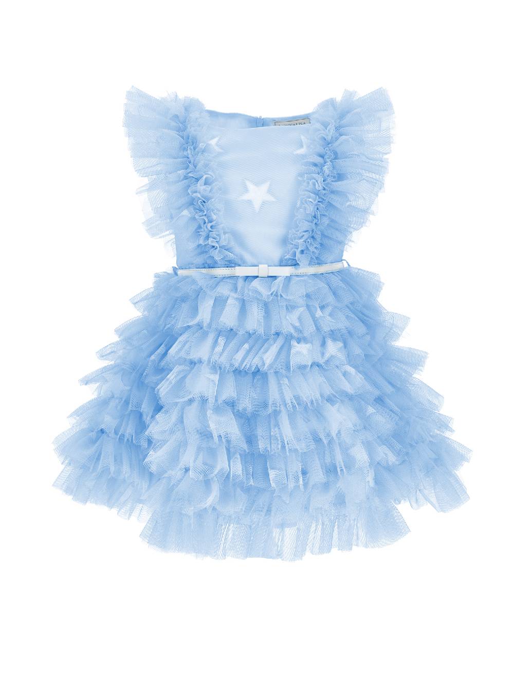 Monnalisa Abito tulle stampato con ruches