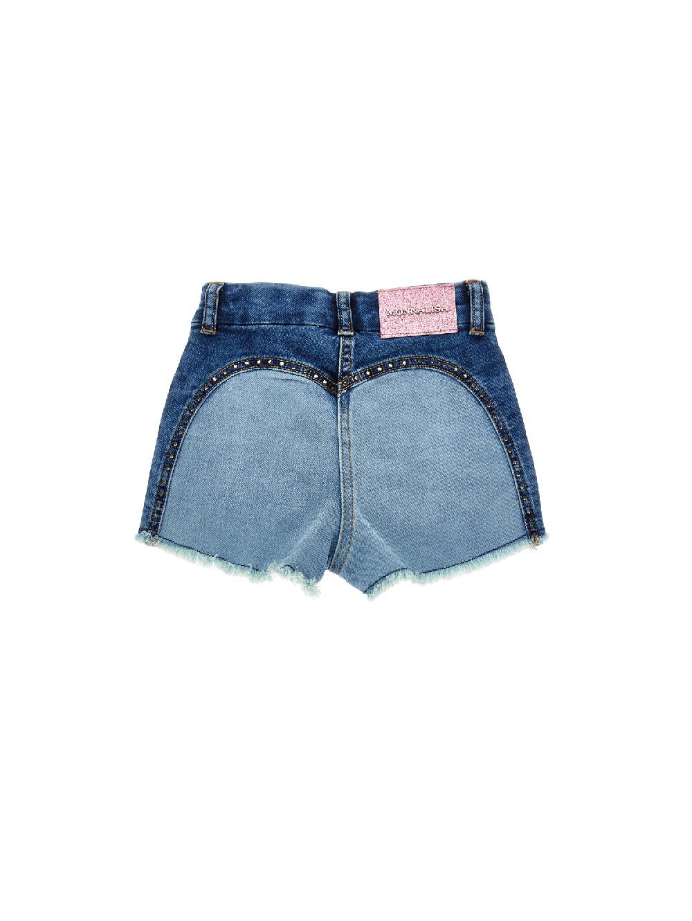 Monnalisa Shorts denim felpa ricamati Acquista Ora