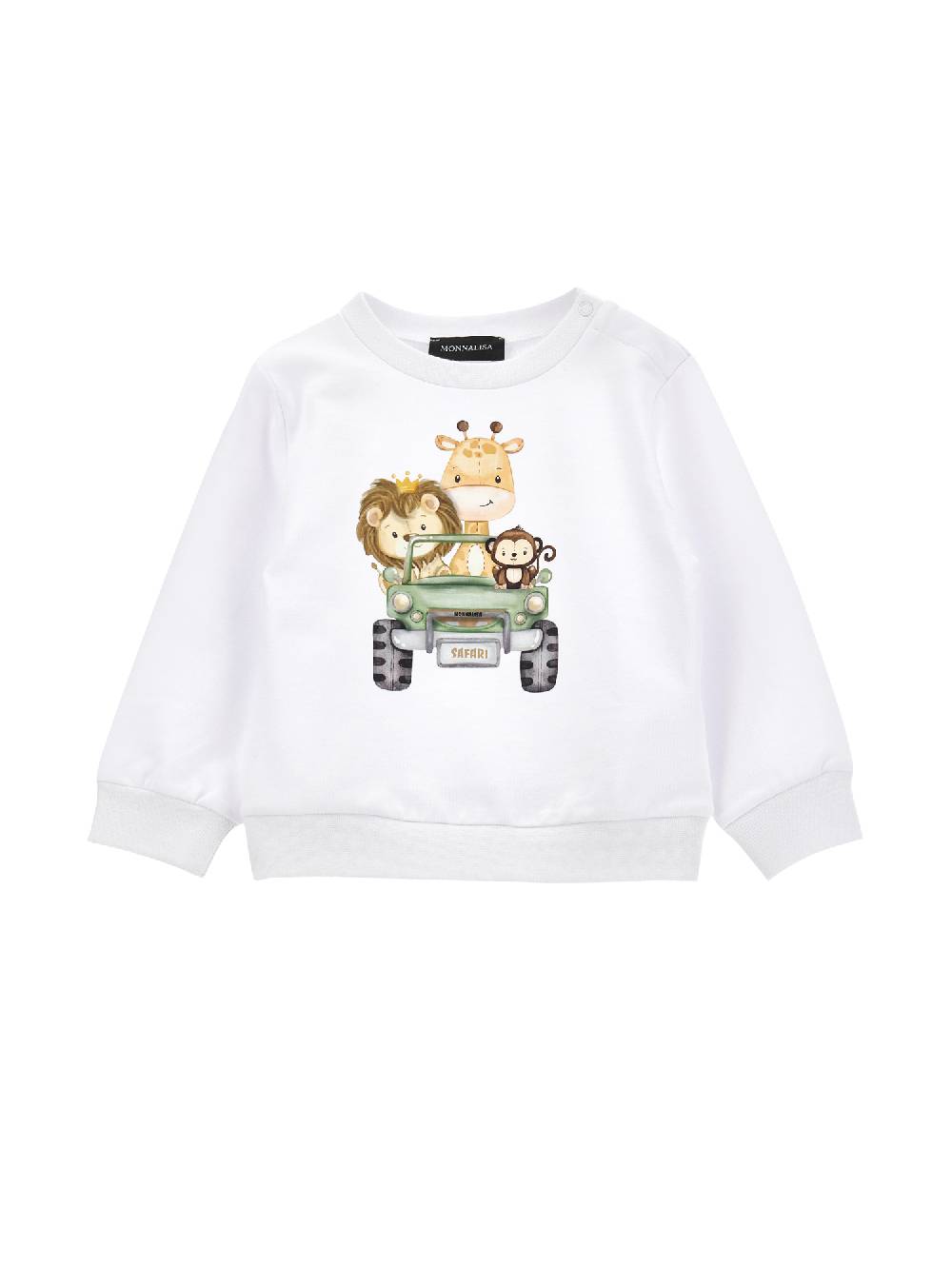 Monnalisa Felpa cotone stampa safari Shopping Online
