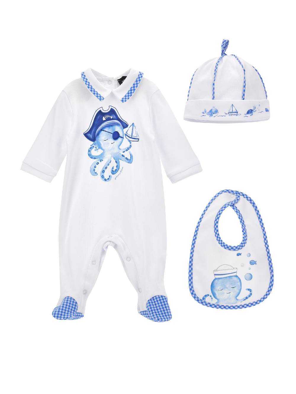 Monnalisa Completo tre pezzi cotone polpo