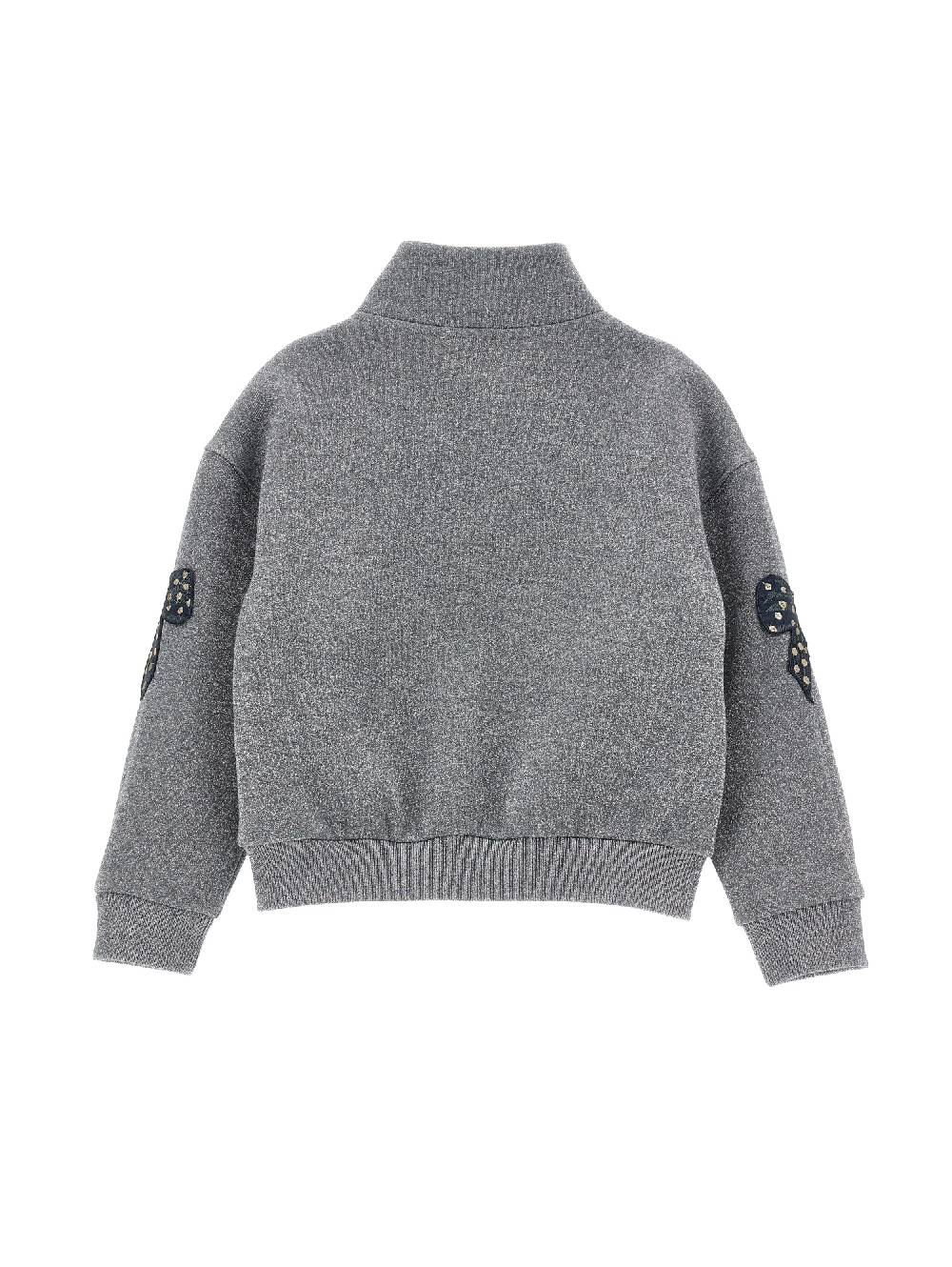 Monnalisa Felpa lurex con fiocchi In Vendita