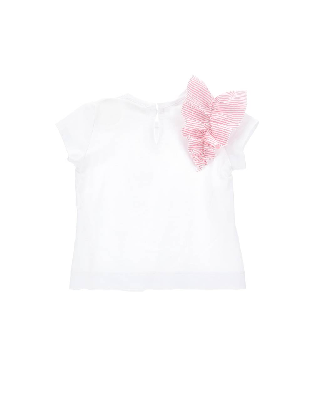 Monnalisa T-shirt cotone organico rouches Nuova