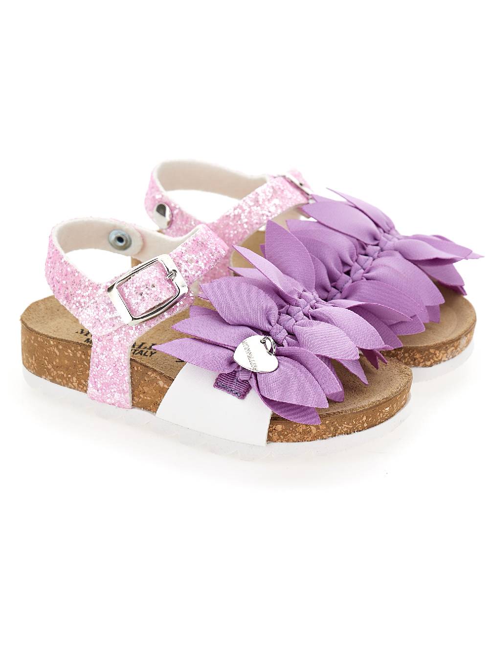Monnalisa Sandali glitter con fiori Economico