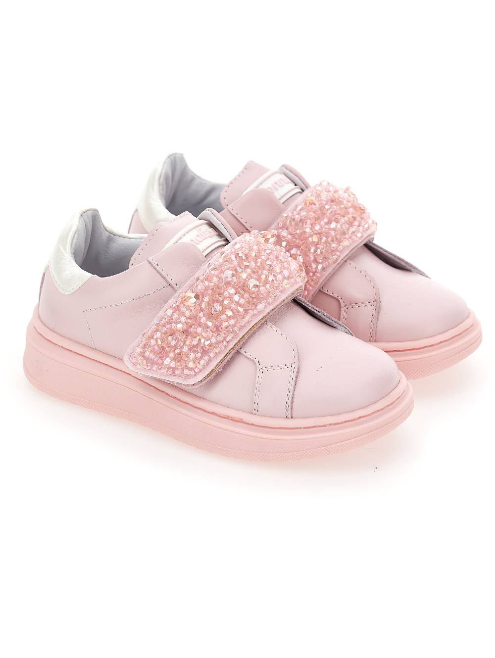 Monnalisa Sneakers pelle con strass degradé Online