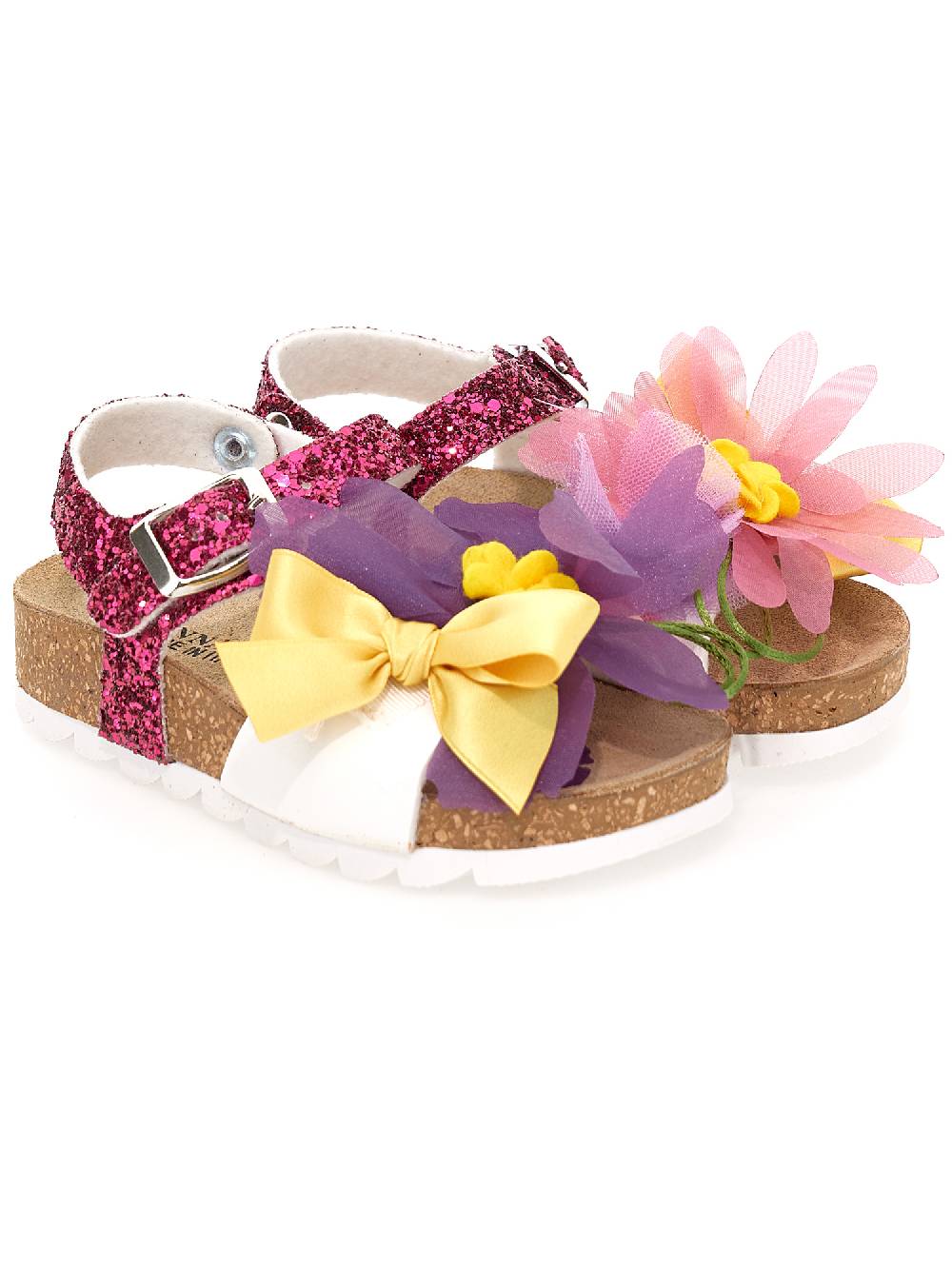 Monnalisa Sandali glitter con fiori Outlet