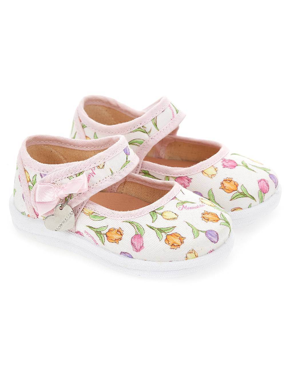 Monnalisa Ballerine in gabardina stampa tulipani 2025