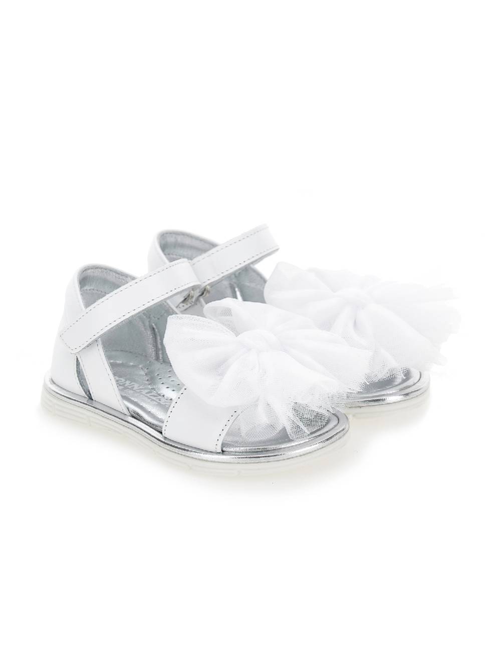 Monnalisa Sandali pelle con fiocchi tulle Vendita