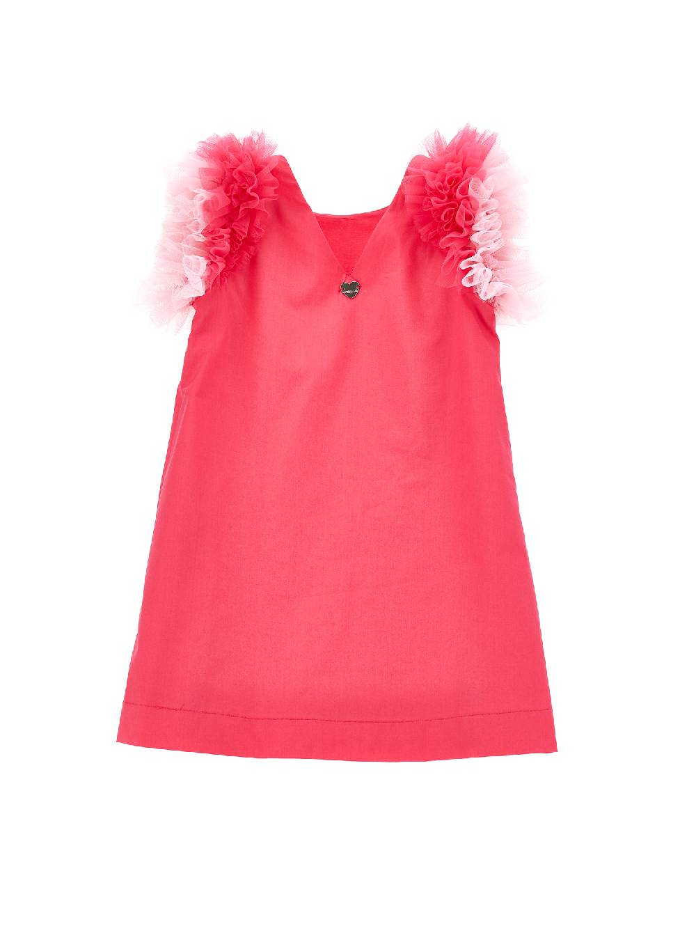 Monnalisa Abito cotone giromanica tulle Prezzo Ridotto