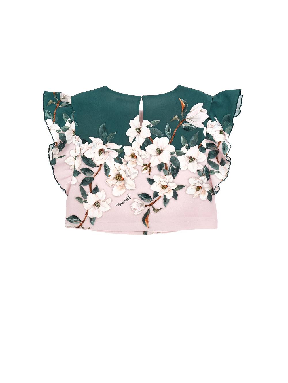 Monnalisa Top cropped stampa magnolie I Più Venduti