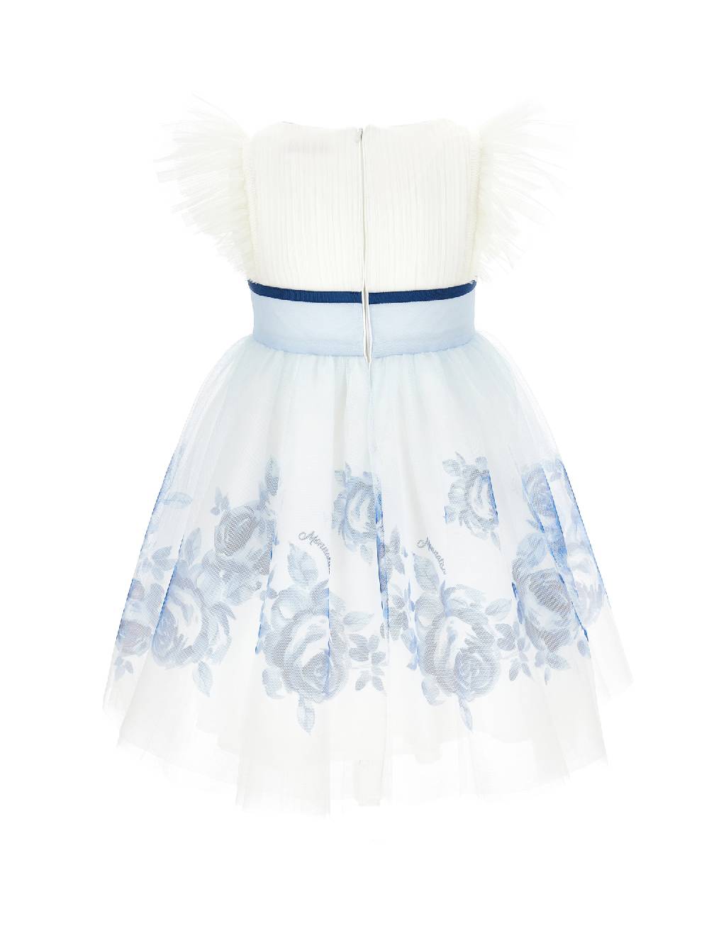 Monnalisa Abito tulle con rose degradé Nuova