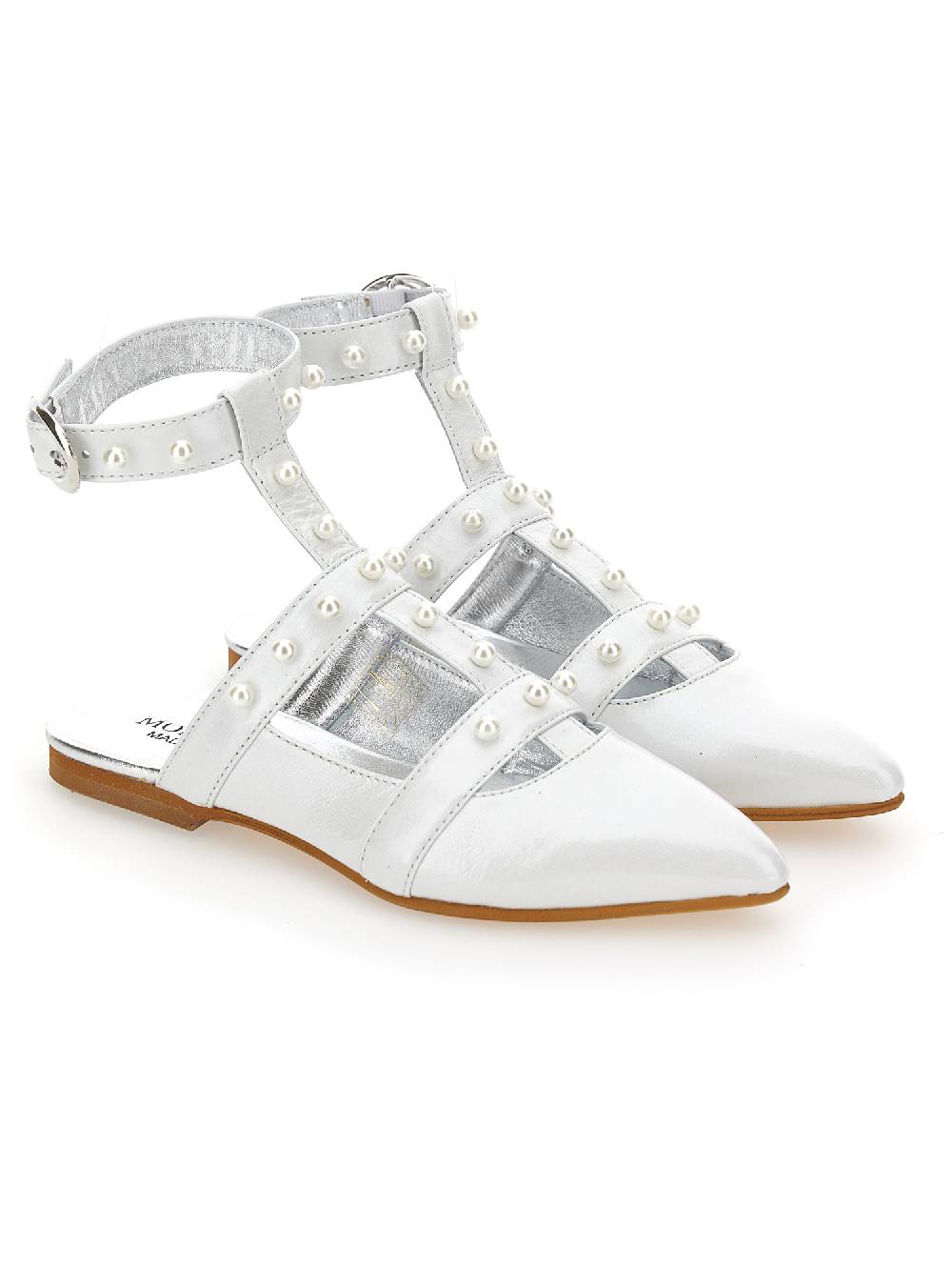 Monnalisa Slingback pelle con perle 2025