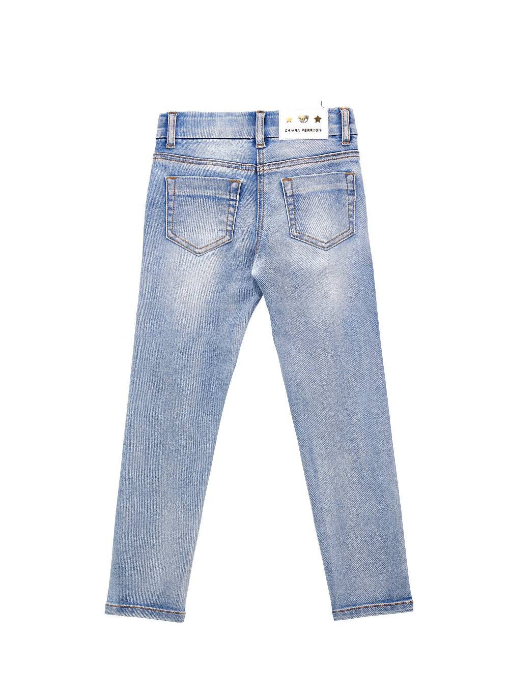 Monnalisa Jeans denim ricamo Logomania all over Hotsell