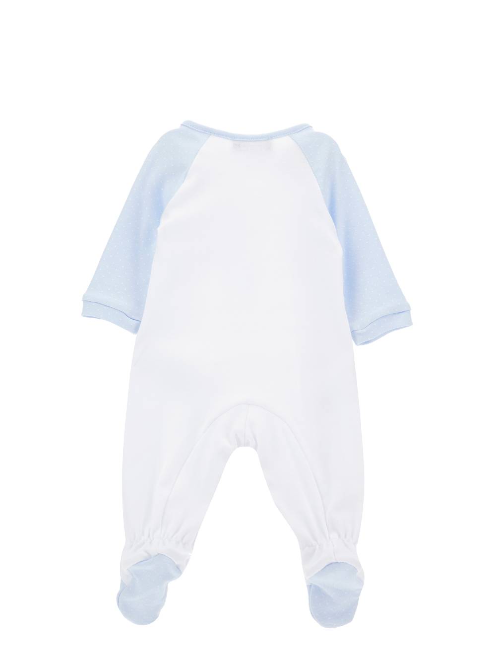 Monnalisa Tutina cotone bicolore con coniglietto Saldi Di Fabbrica