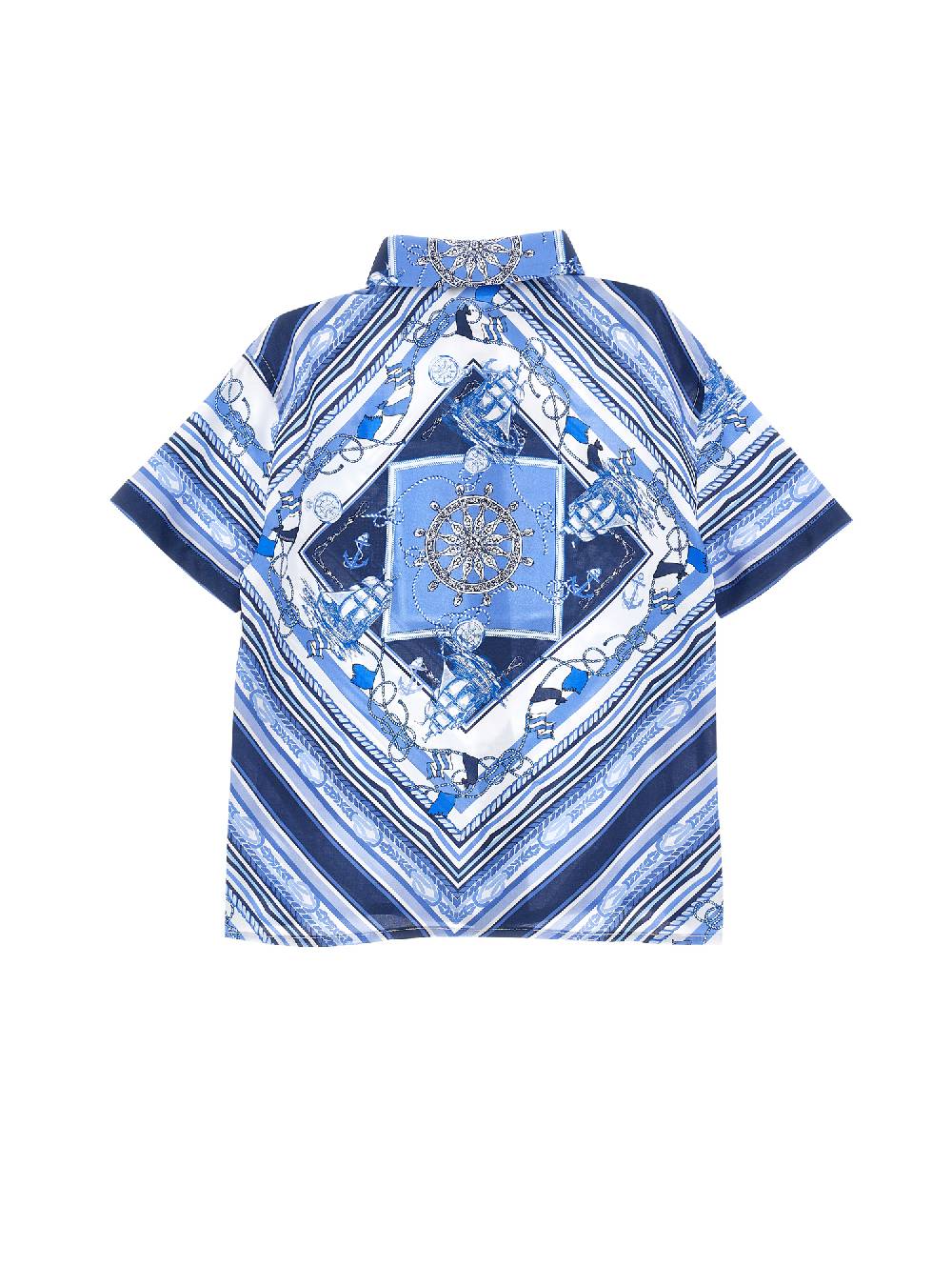 Monnalisa Camicia viscosa stampa marine Offerta per la Festa della Mamma