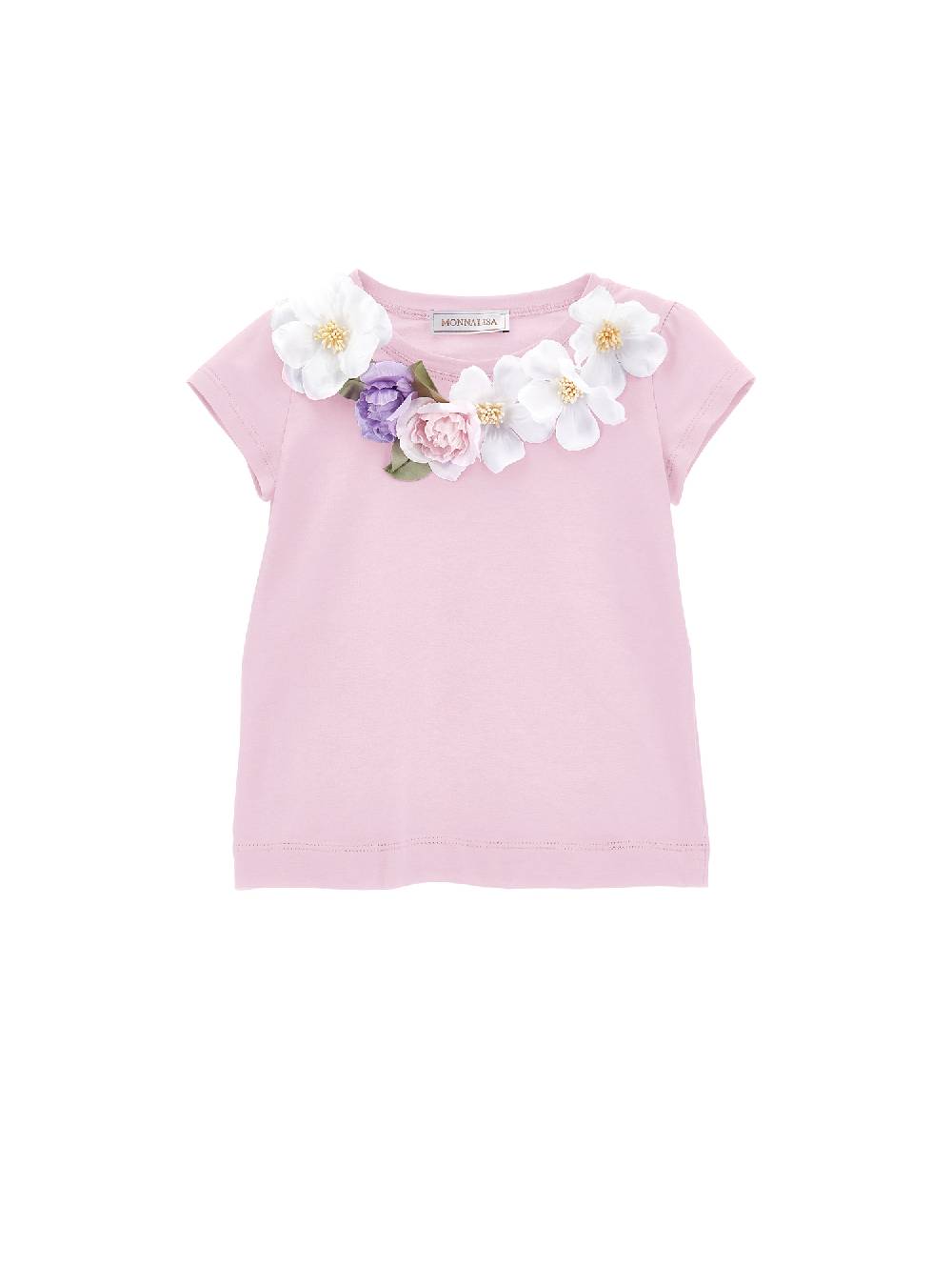 Monnalisa T-shirt jersey con fiori Saldi