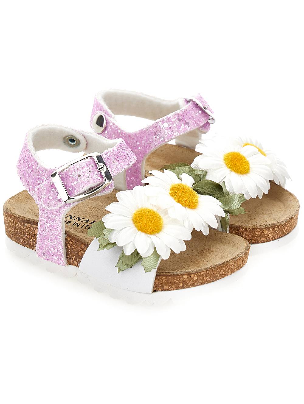 Monnalisa Sandaletti glitter con margherite Esporta salva
