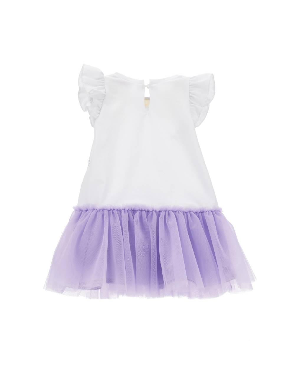 Monnalisa Abito jersey con balza in tulle Spedizione Gratuita