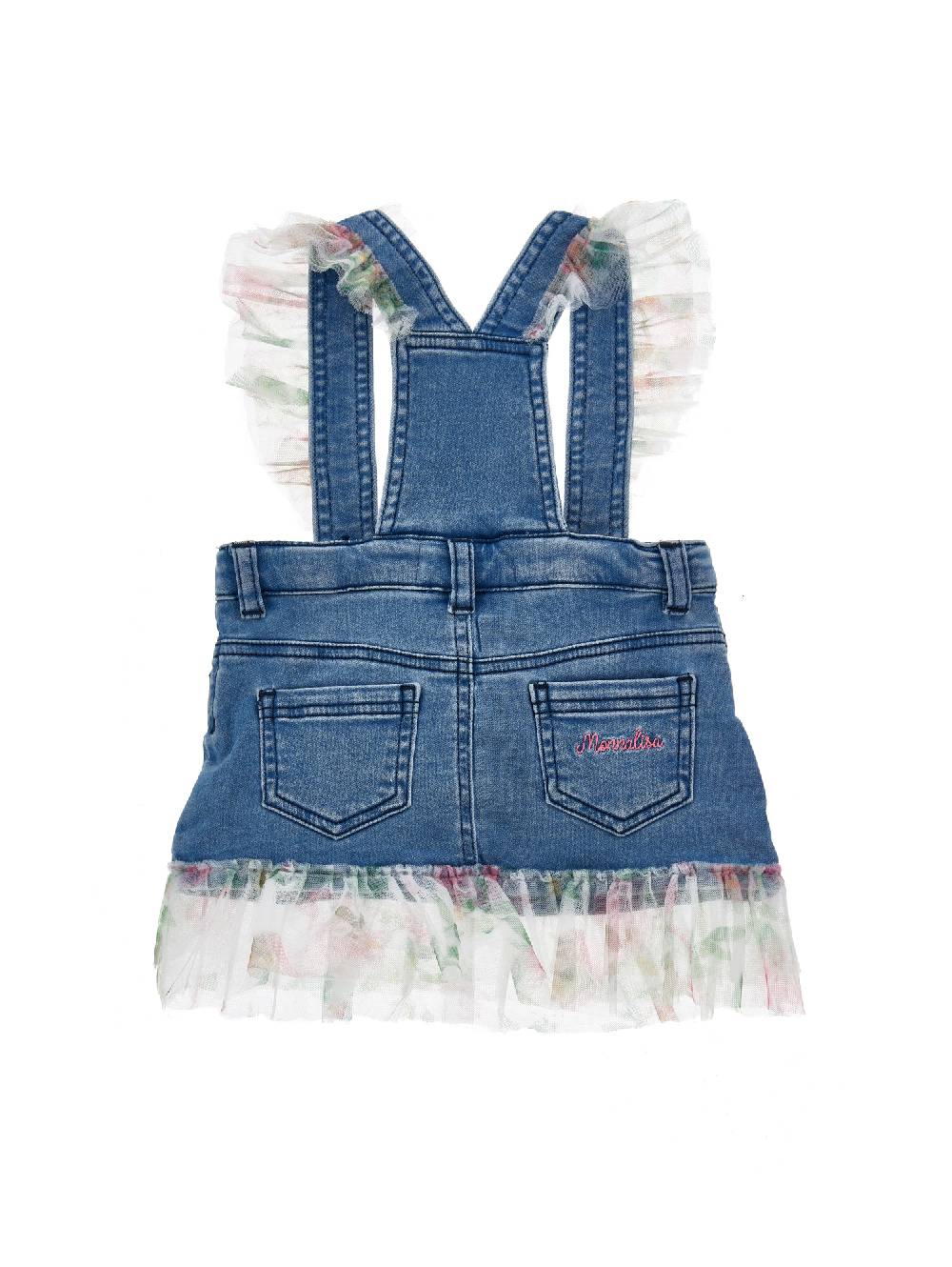 Monnalisa Salopette denim con ruches Presa