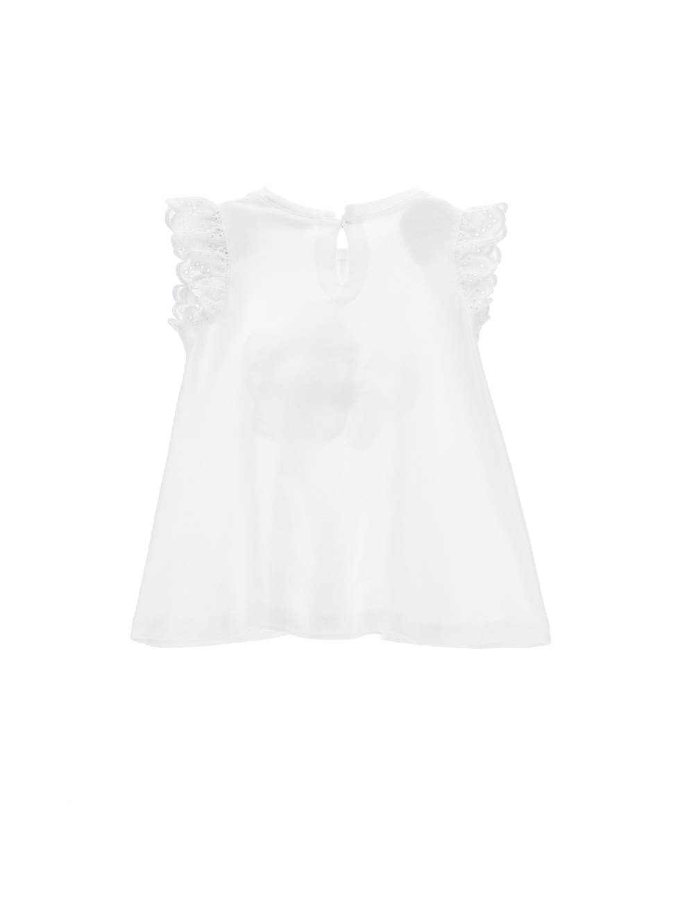 Monnalisa T-shirt jersey e ricamo sangallo Sconto di tempo limitato