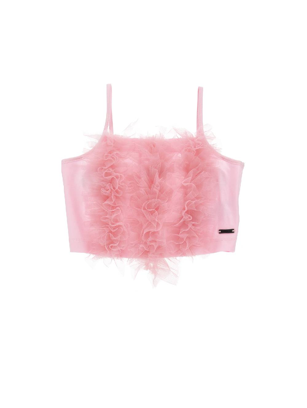 Monnalisa Top cotone con rouches tulle Latest fashion