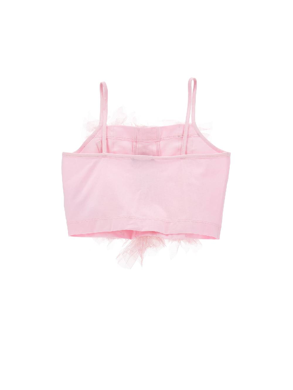 Monnalisa Top cotone con rouches tulle Latest fashion