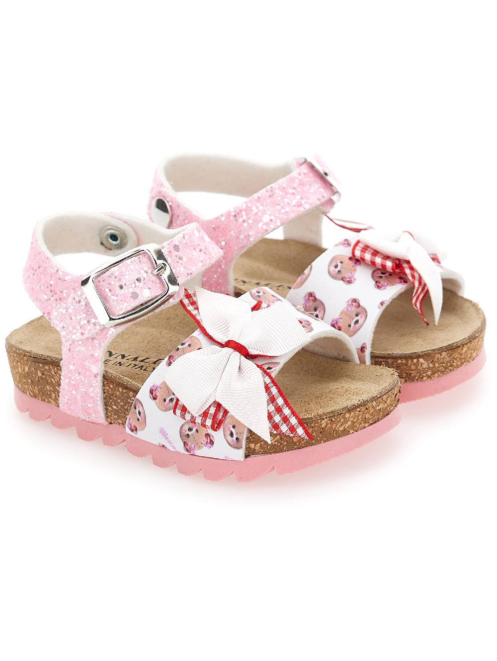 Monnalisa Sandaletti glitter con fiocchetti Promozione temporanea