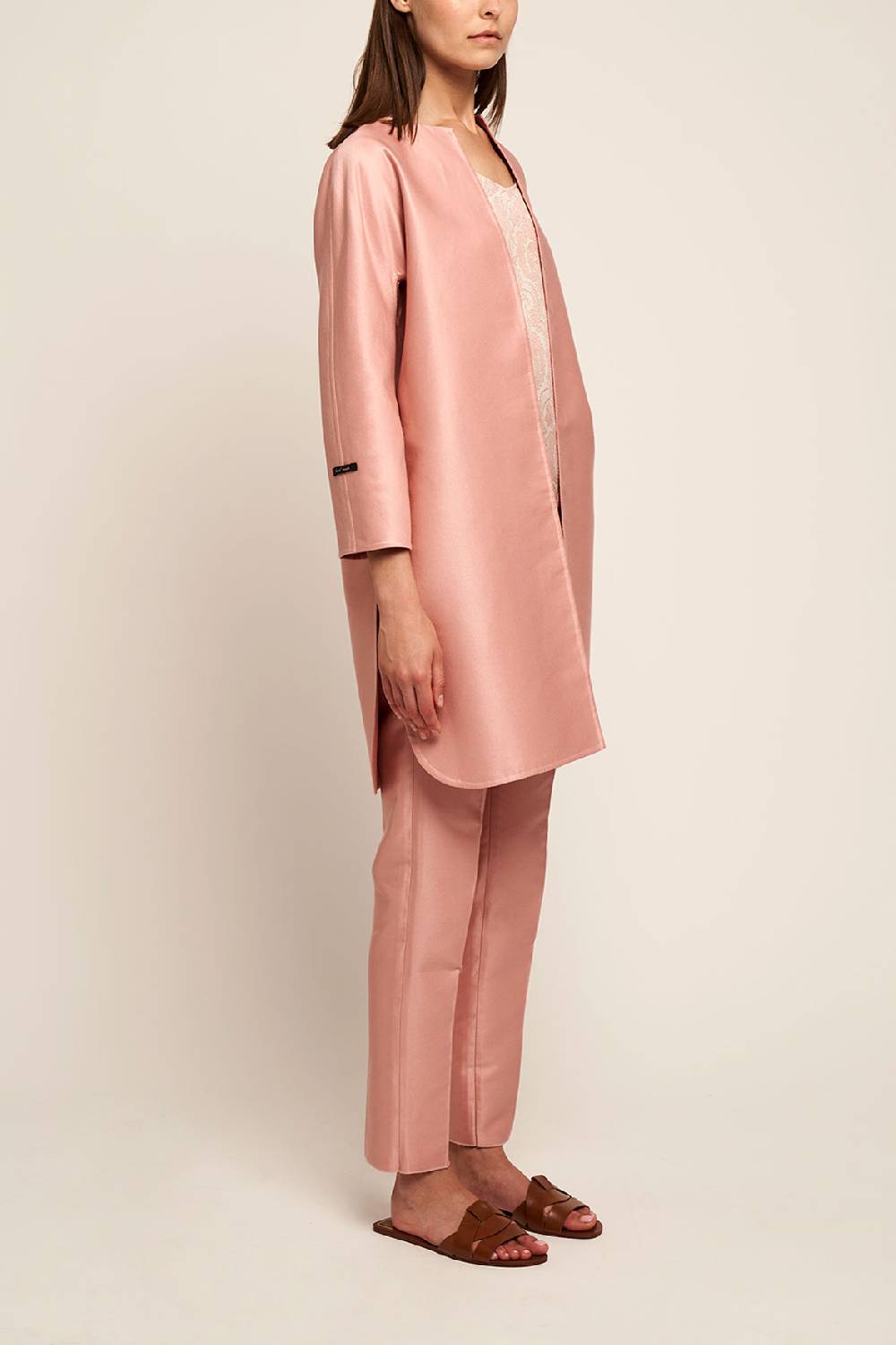 Manzoni 24 Cappotto double cotone-seta con spacchi Offerta speciale della fabbrica