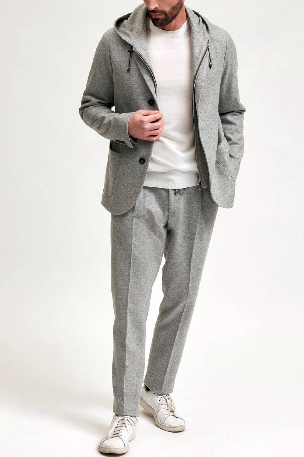 Manzoni 24 Giacca jersey in lana con davantino staccabile Hotsell