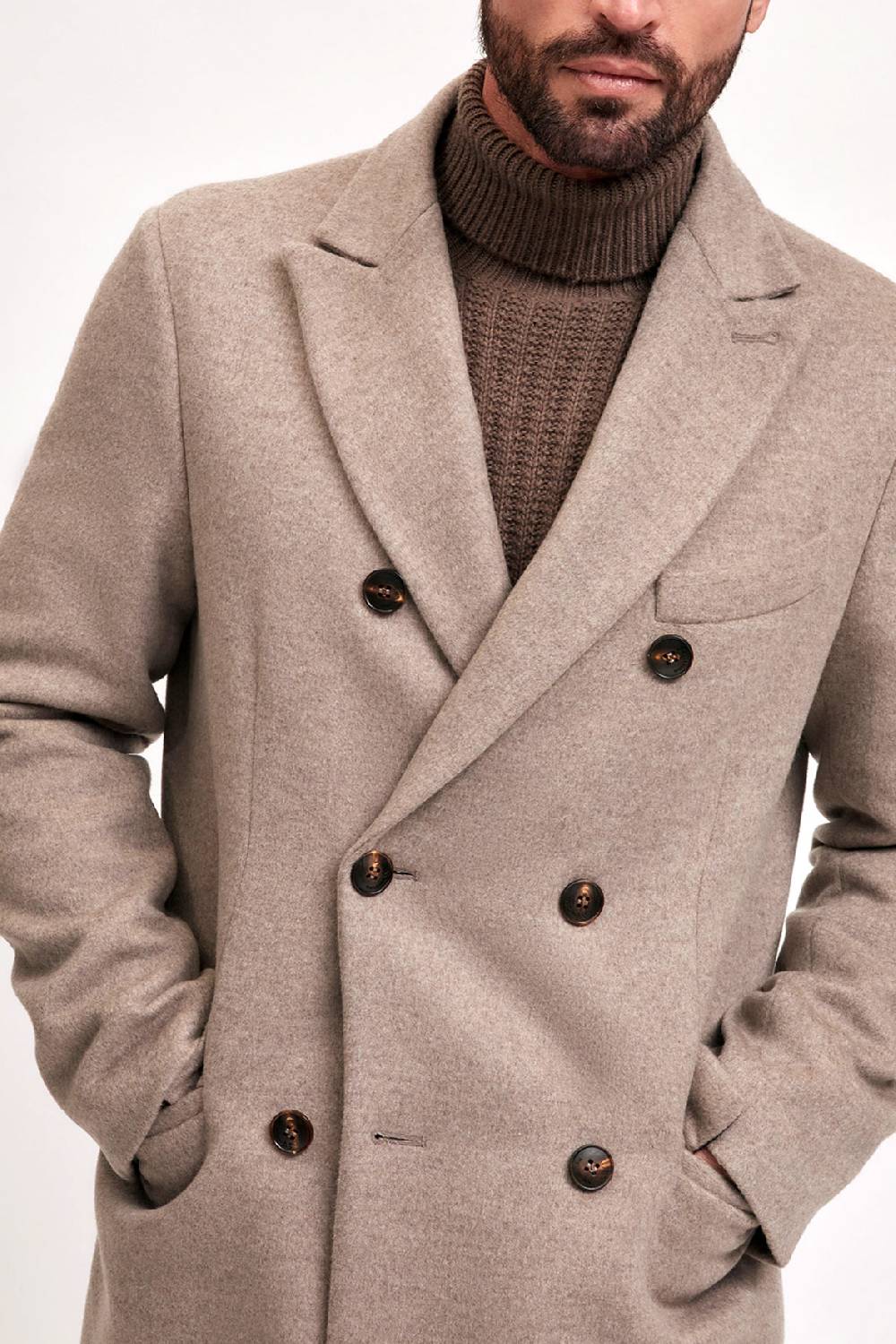 Manzoni 24 Cappotto doppiopetto in tessuto cashmere Loro Piana Duty-free
