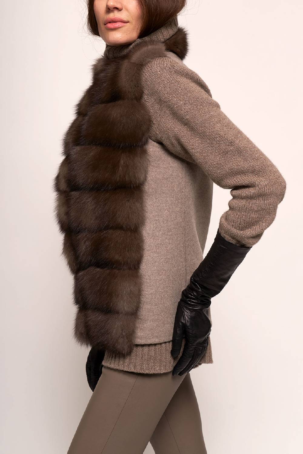 Manzoni 24 Gilet zibellino con tessuto cashmere Loro Piana Qualità