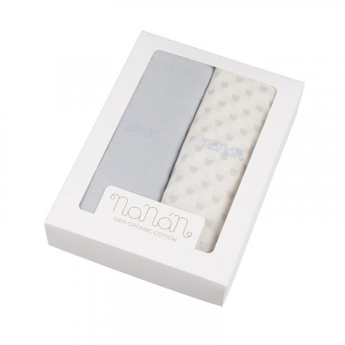 Nanán Set 2 pz mussola azzurro 120x120 cm Novità