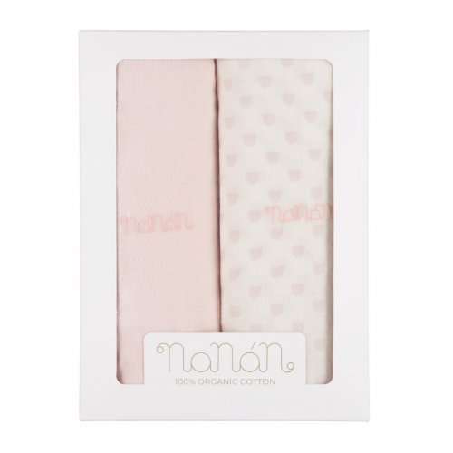 Nanán Set 2 pz mussola rosa 120x120 cm Sconto