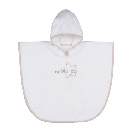 Nanán Accappatoio poncho beige "My little star" Prezzo Ridotto