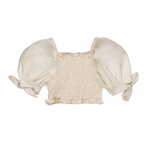 Nanán Blusa in punto smock panna Saldi