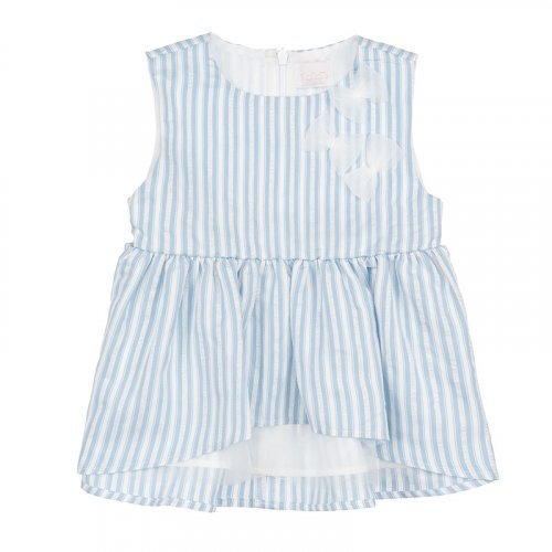 Nanán Blusa smanicata a righe azzurra Vendita Calda