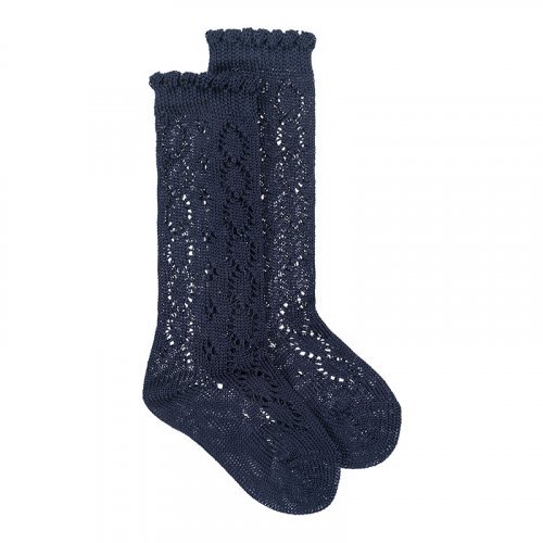 Nanán Calzino lungo traforato blu Qualità