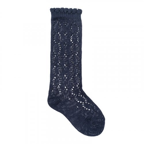 Nanán Calzino lungo traforato blu Qualità