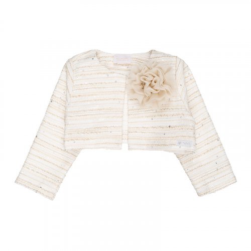 Nanán Cardigan beige con rosa Promozione Limitata
