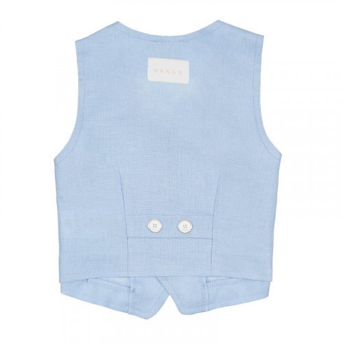 Nanán Gilet in lino azzurro In vendita