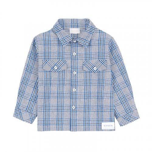 Nanán Giacca/camicia scozzese blu