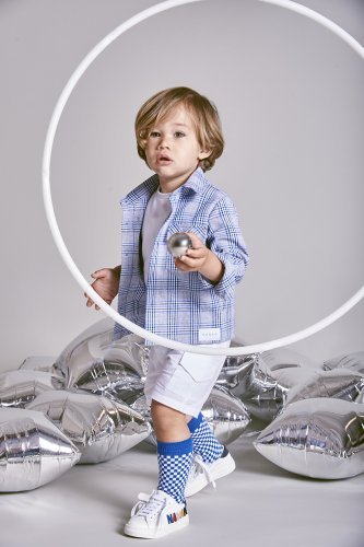 Nanán Giacca/camicia scozzese blu Convenienza