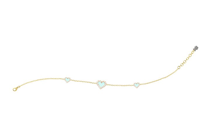 Nanán Bracciale Cuori Azzurri Argento Prezzo di fabbrica