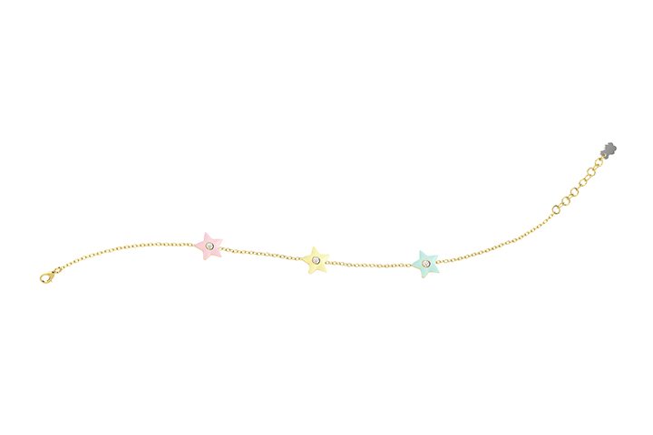 Nanán Bracciale Stelle Colorate Argento