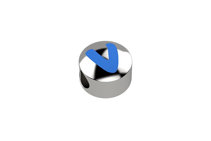 Nanán Cursore lettera azzurra V - Ag 925 Vendita calda