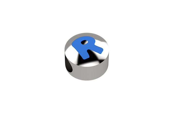 Nanán Cursore lettera azzurra R - Ag 925 Offerta temporanea