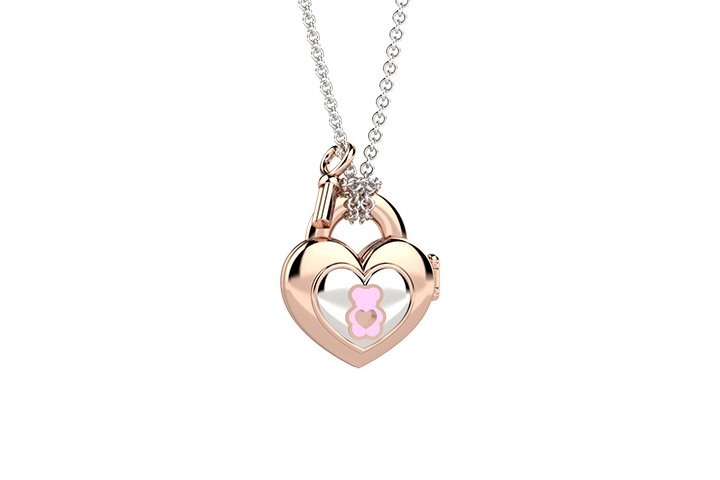 Nanán Pendente "Portami con te" cuore rosa Sconto