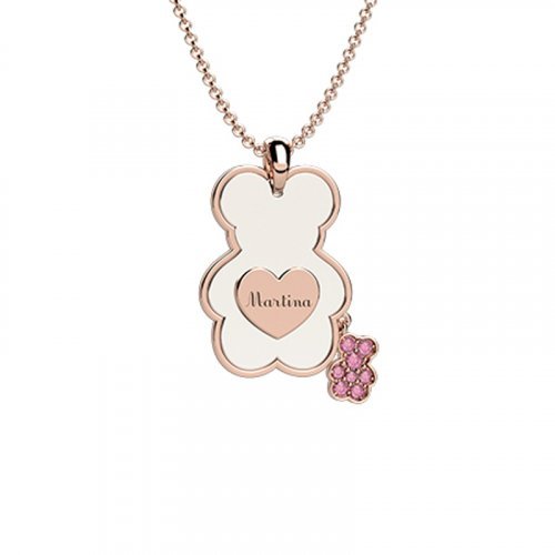Nanán Pendente Orso Ceramica-Oro 9Kt Rosa Hotsell
