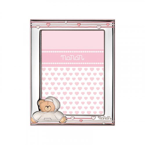 Nanán Cornice Argento Tato rosa 130x180mm Vendite Flash