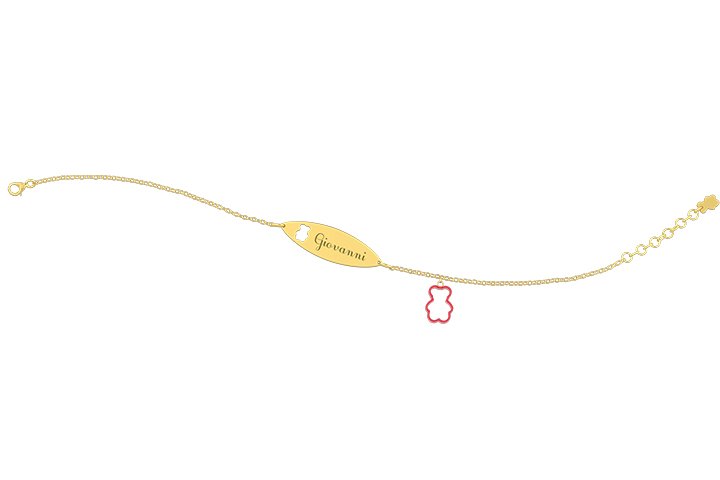 Nanán Bracciale con Targhetta - Charms orsetto rosso Comprare a buon mercato